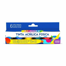 Tinta Acrílica Fosca Conjunto C/6 ACRILEX