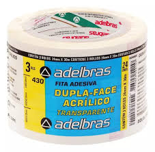 FITA DUPLA FACE ACRILICO 24X30 PT3 ADELBRAS