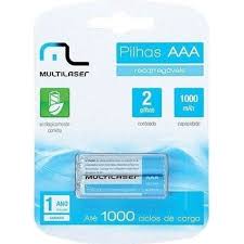 PILHAS REC. AAA C/2 MULTILASER