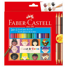 ECOLAPIS DE COR 24+3 CARAS E CORES FABER CASTEL