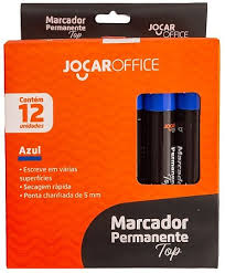 MARCADOR AZUL PERMANENTE CHANFRADO C/12 JOCAROFFICE