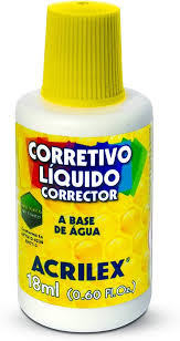 CORRETIVO LIQUIDO ESCOLAR 18MLBRANCO  ACRILEX