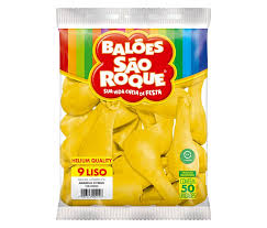 BALAO Nº9 LISO C/50 AMARELO SAO ROQUE