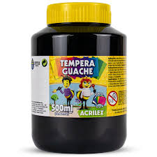 Pote de Guache 500ML  PRETO ACRILEX