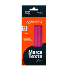 MARCA TEXTO ROSA C/12 JOCAROFFICE